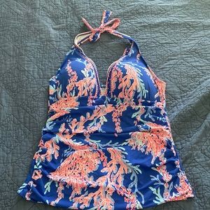 Lilly Pulitzer Borealis Blue Swim on Over Tankini